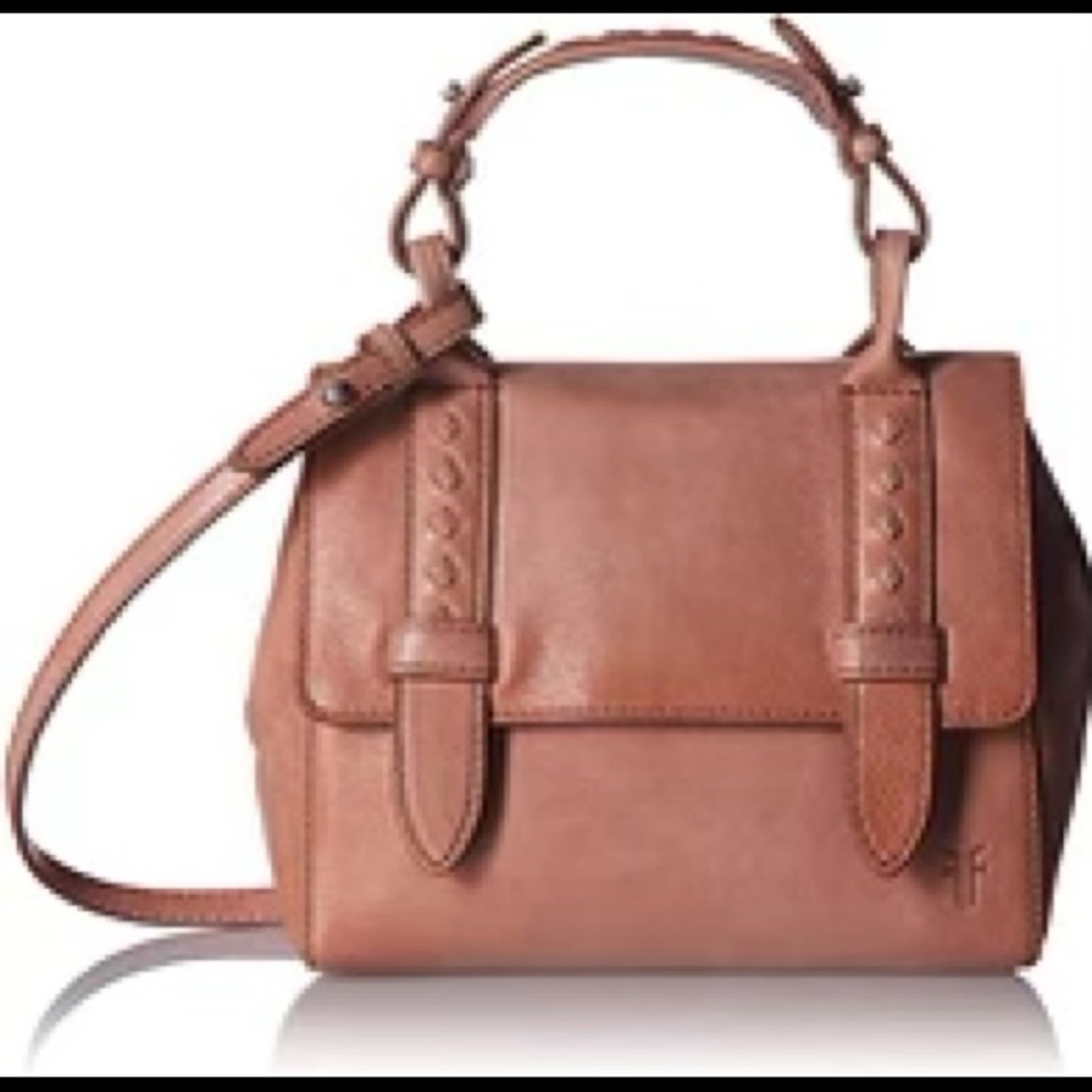 Frye Reed Satchel with Flap. Dusty Pink Leather